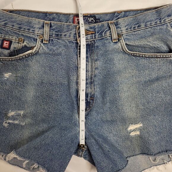 VINTAGE 90s jean shorts Ralph Lauren cutoff distressed denim XL - Picture 14 of 17
